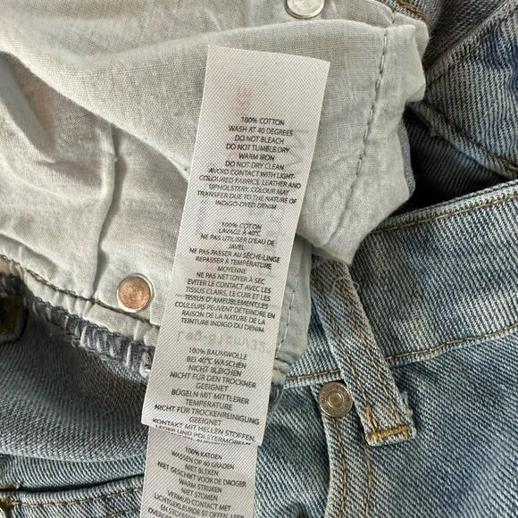 Boohoo Man Slim Fit Panel Insert Biker Jeans Ice Blue men's 38 - Picture 6 of 6